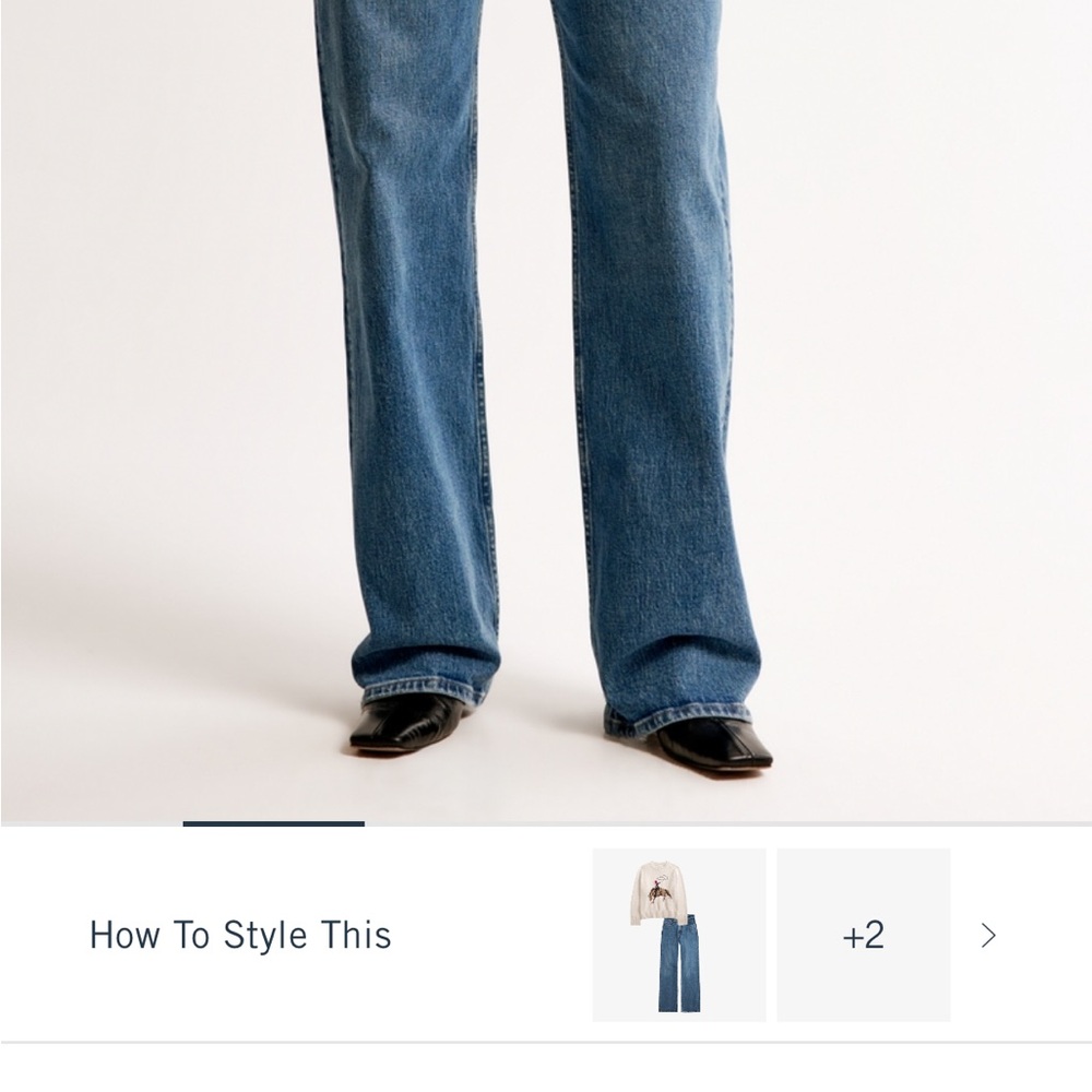 Abercrombie & Fitch Light Blue Straight Leg Jeans - Picture 2 of 2